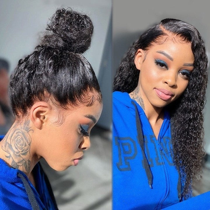 360 Lace Frontal Wig Water Wave, can do bun ponytail