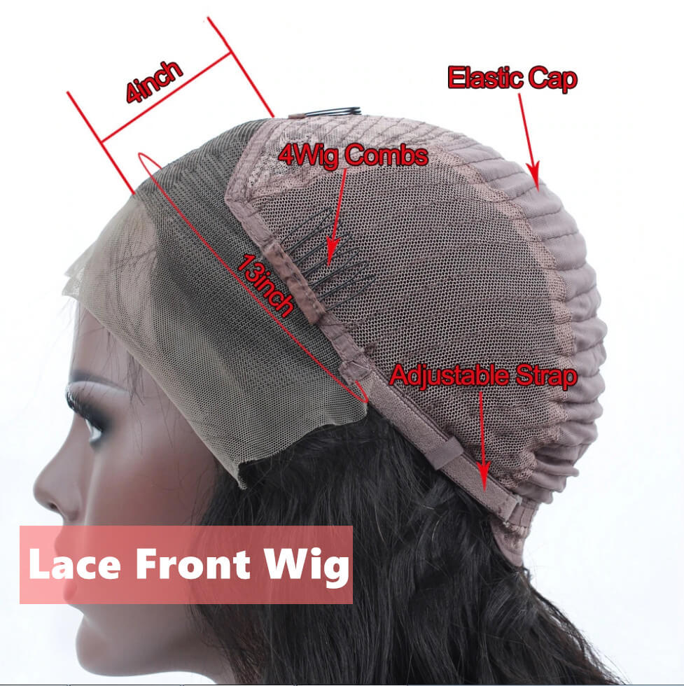 Wavy Shag Bob With Bang Wig Lace Closure / Front Wig