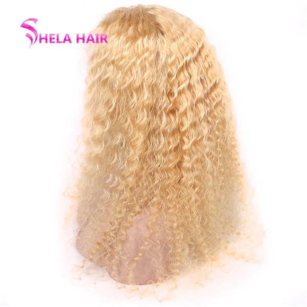 180% 200% High Density Lace Front Wig #613 Blonde Deep Curly