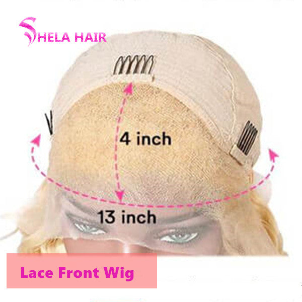 Side Fringe Bang Bob Wig #613 Blonde Transparent Lace Wigs