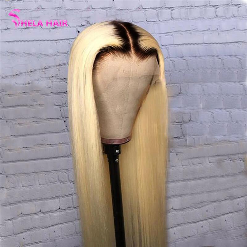 1b/613 Transparent Lace Front Wig human hair wigs Straight