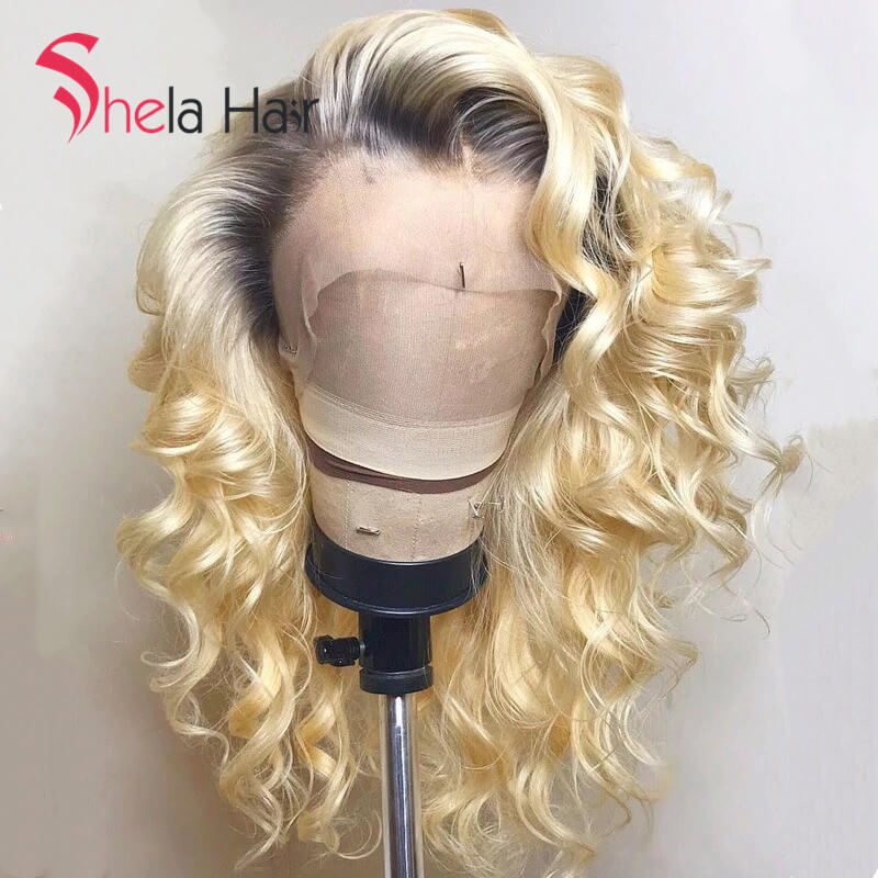 Ombre 1b/613 Transparent Full Lace Wig Blonde Wig Loose Wave