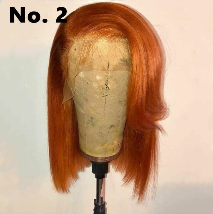 #33 Fall Color Bob Wig Transparent Lace Human Hair Wig