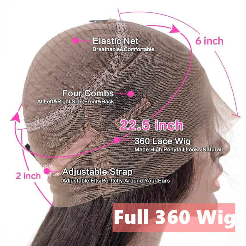 360 Lace Wig Deep Wave can do bun, ponytail
