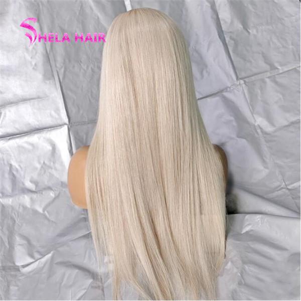 #60 Ash Blonde Transparent Lace Front Wig Straight