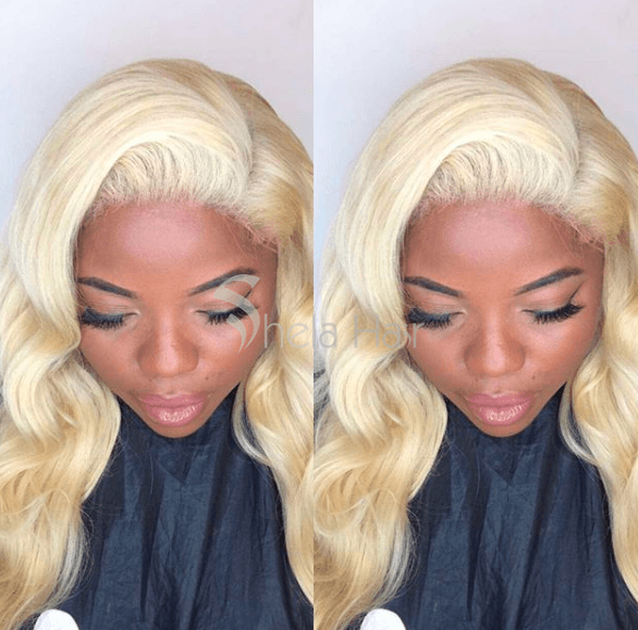 Transparent Full Lace Wig #613 Blonde Body Wave