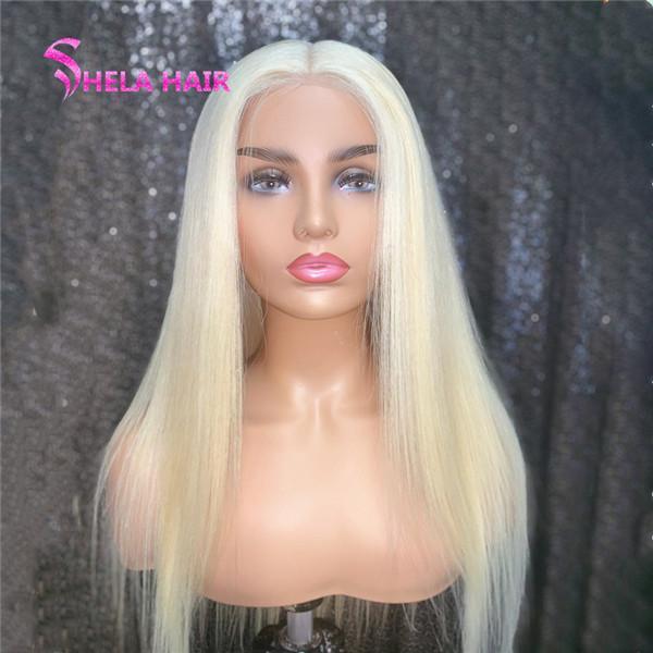 Straight #613 Transparent Lace Front Wig Blonde Wigs 150%-220% Density