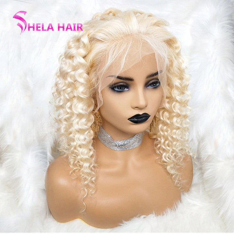 #613 Blonde Full 360 Lace Wig Can do bun, ponytail Romantic Curl