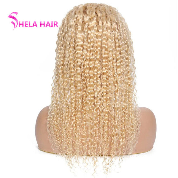 #613 Blonde Jerry Curly 360 Wig, Can do bun, ponytail High Density