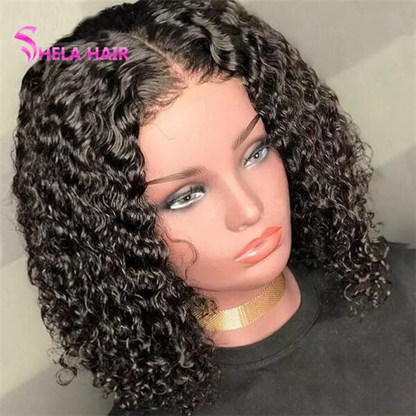 Italy Curly Bob Lace Closure / Frontal Wigs