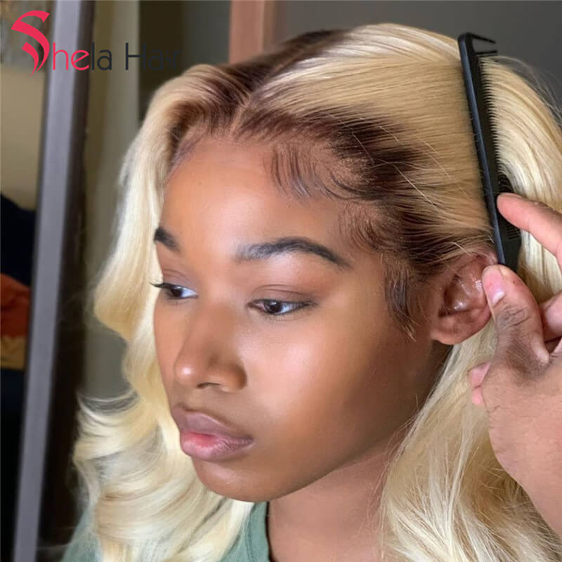 Ombre 4/613 Transparent Full Lace Wig Blonde Wig Body Wave