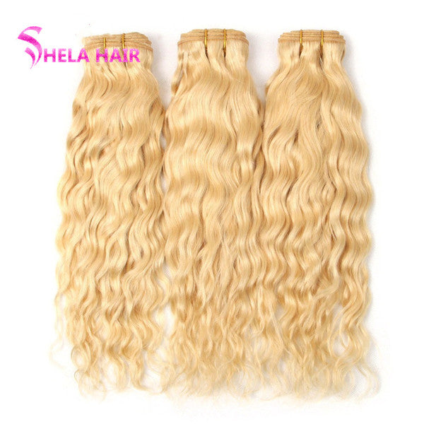 Natural Wave#613 Blonde Color Bundles Human Hair Weave