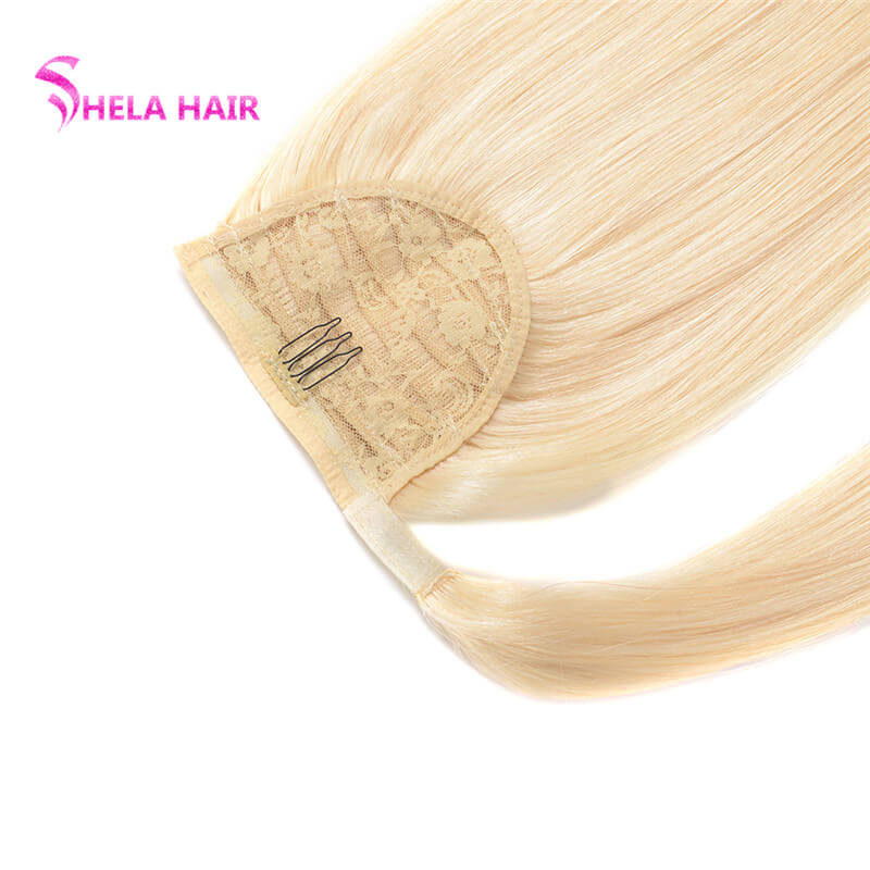 Blonde Pony Tail Human Hair Extensions Straight Shelahair