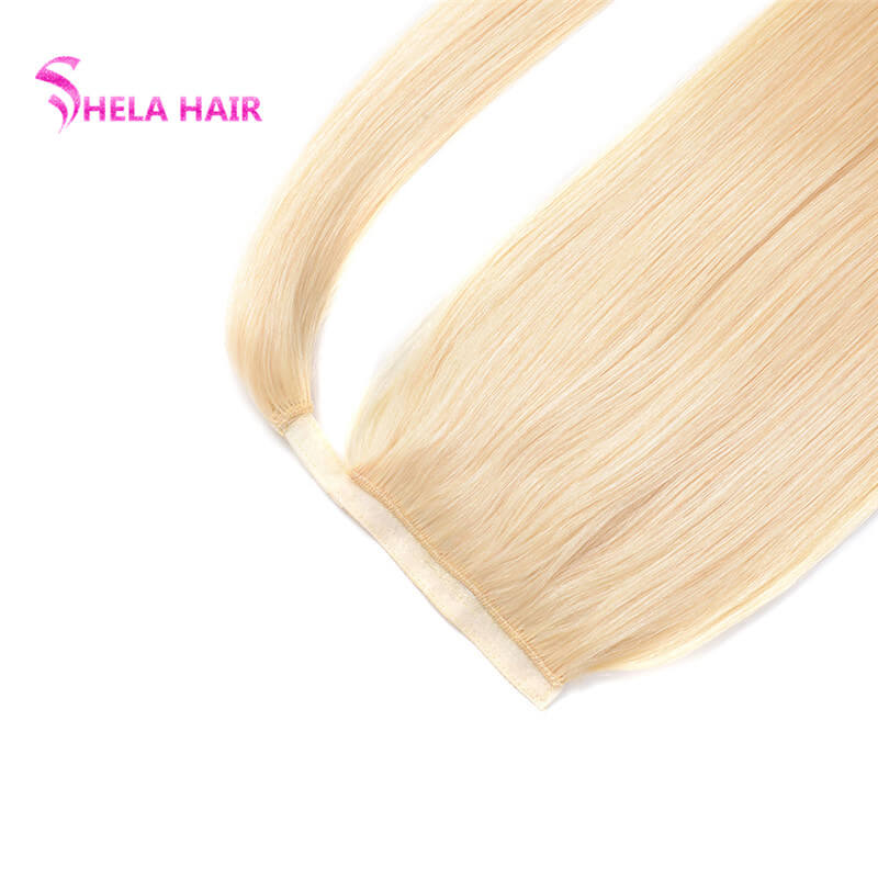 Blonde Pony Tail Human Hair Extensions Straight Shelahair