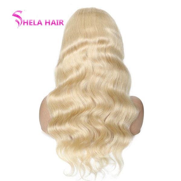 #613 Blonde Transparent Lace Front Wig Body Wave Shela Hair 150% 180% Density