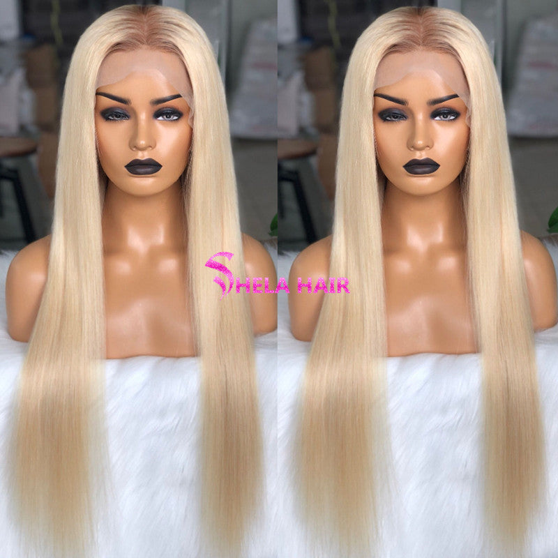 6/613 Transparent Lace Front Wig Blonde Straight