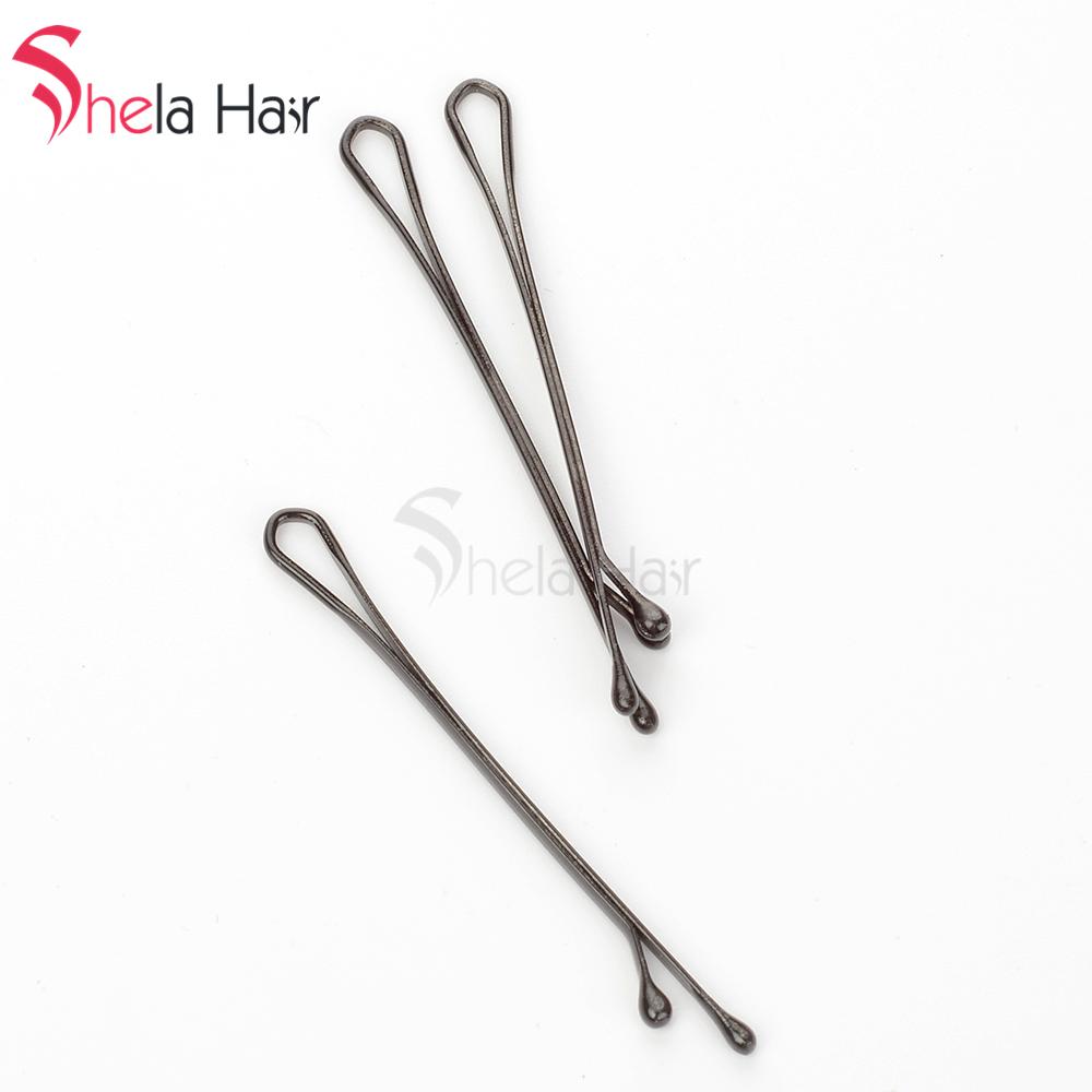 Shela Hair Bobby Pins 60p/1 Set of Black Invisible Flat Top Bobby Pins Long one/ Short one Epackage Free shipping