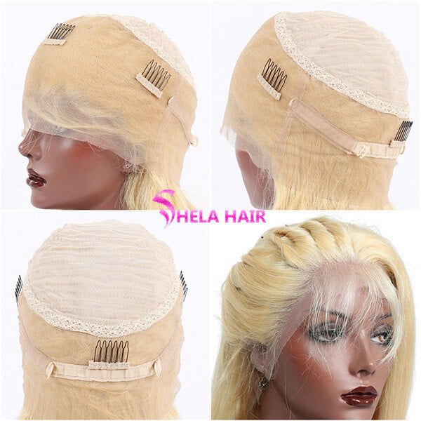 #613 Blonde Jerry Curly 360 Wig, Can do bun, ponytail High Density