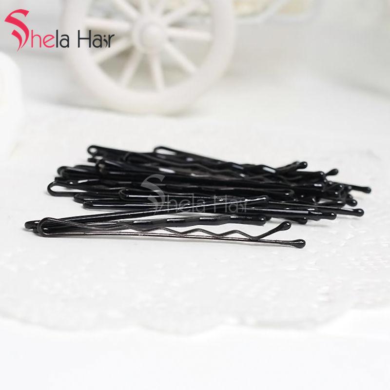 Shela Hair Bobby Pins 60p/1 Set of Black Invisible Flat Top Bobby Pins Long one/ Short one Epackage Free shipping