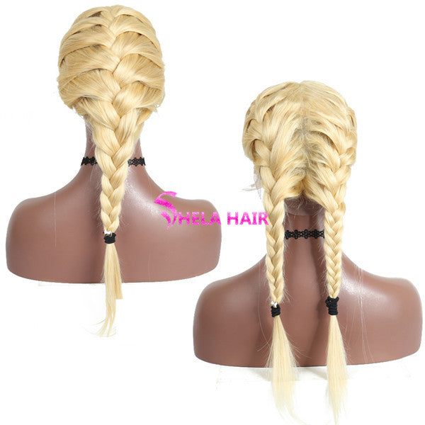 360 Wig Can do bun, ponytail High Density #613 Blonde Straight Wigs
