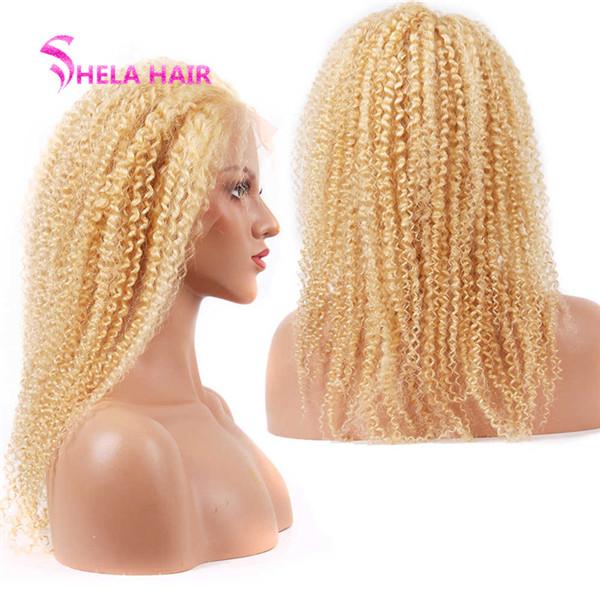 Transparent Lace Front Wig Tight Curly 180% 200% High Density #613 Blonde Wigs Shela Hair