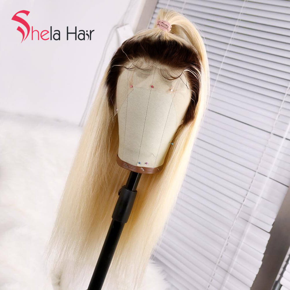 Ombre 1b/613 Transparent Full Lace Wig Blonde Wig Straight