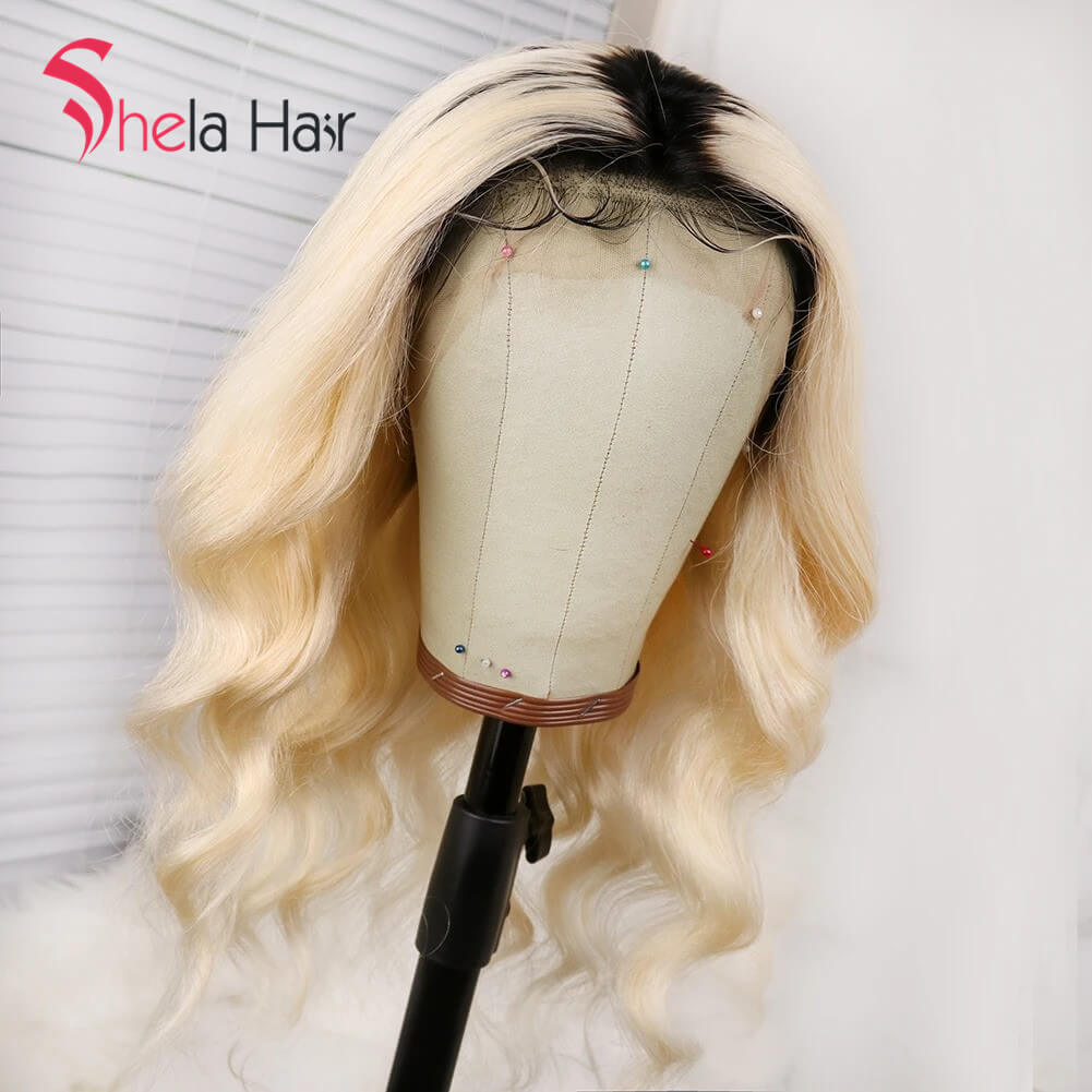 Ombre 1b/613 Transparent Full Lace Wig Blonde Wig Body Wave