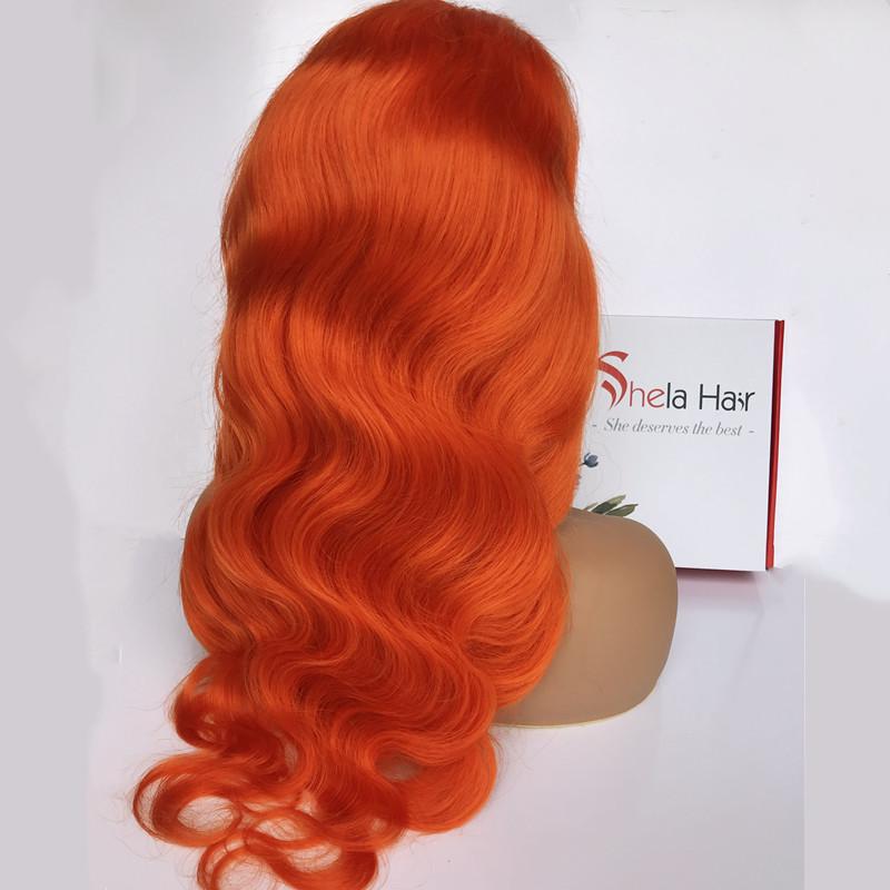 Orange colorful Lace Front Wig Straight/ Body Wave
