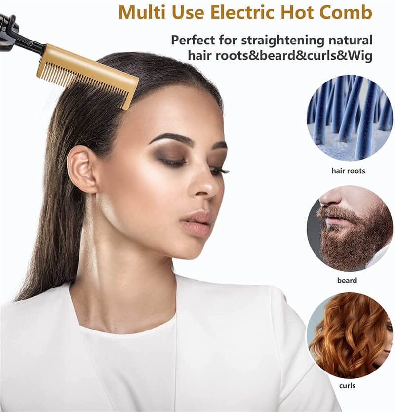 Multi-Use Electric Hot Comb Heat Hair Straightener & Lace Wig Slay Comb