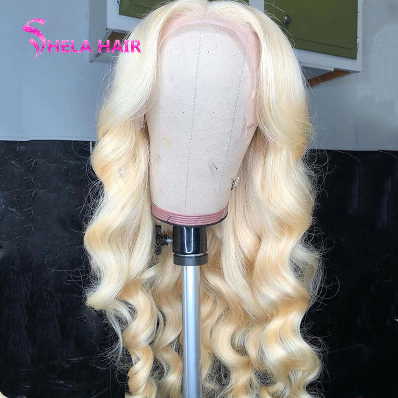 #613 Blonde Loose Wave 360 Wig, Can do bun, ponytail High Density