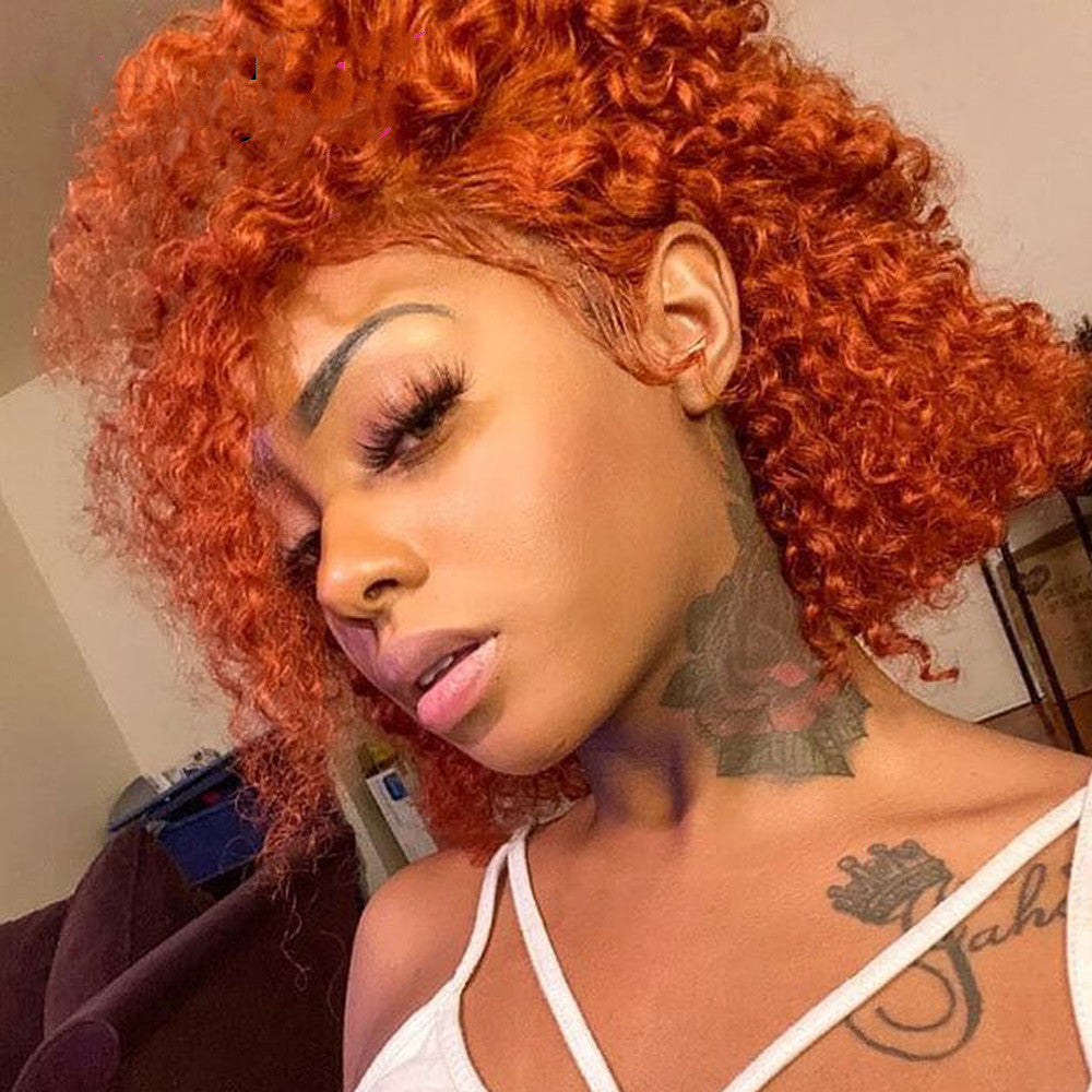 Ginger Orange Bob Wig Transparent Lace Front Wig