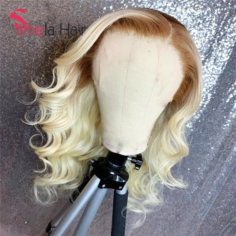 Ombre 6/613 Transparent Full Lace Wig Blonde Wig Loose Wave Side Part