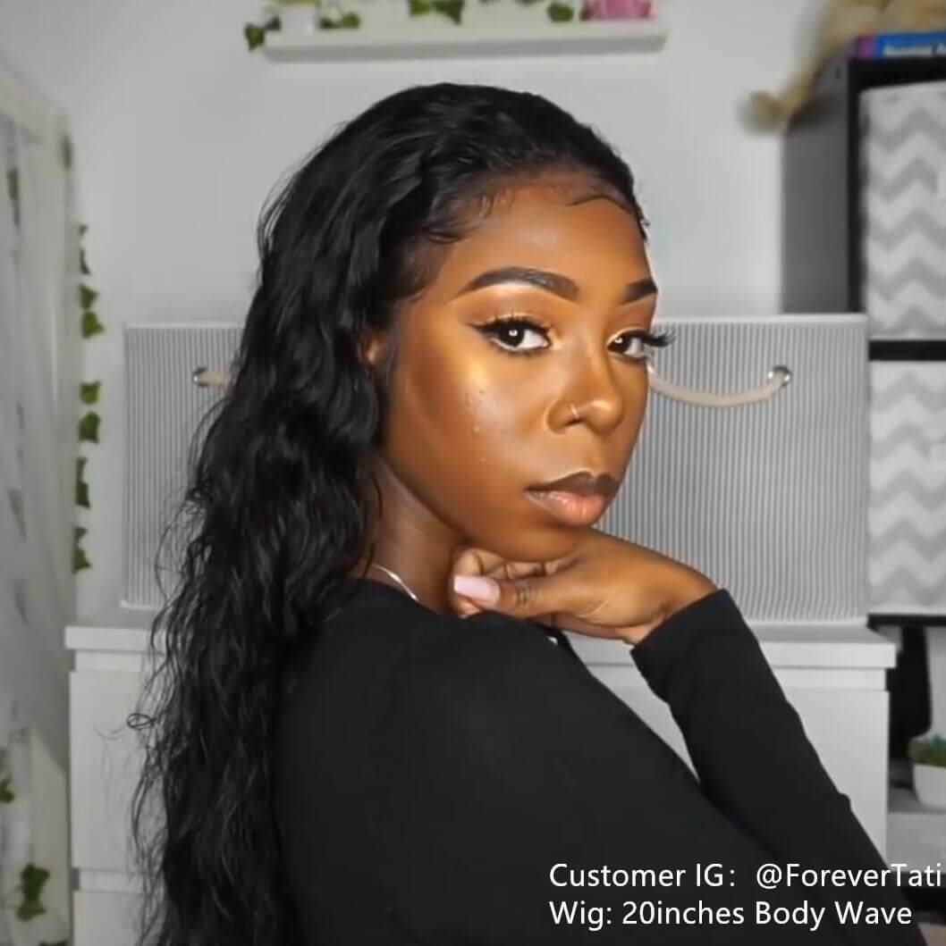360 Lace Frontal Wigs Body Wave can do bun, ponytail