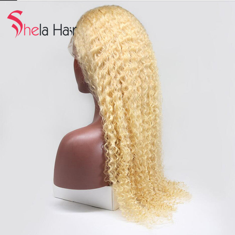 Transparent Full Lace Wig #613 Blonde Big Curly