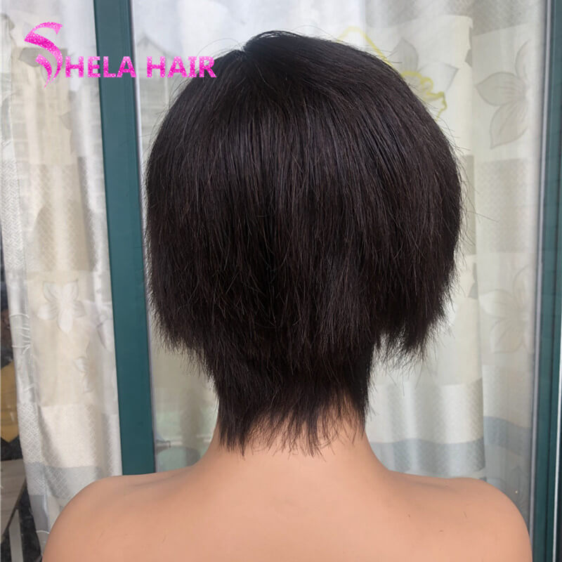 【SPECIAL OFFER】Pixie Cut Full Machine Wig Non Lace 100% human Hair Straight