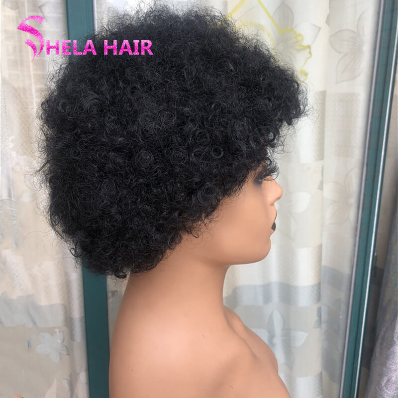 【SPECIAL OFFER】Pixie Cut Full Machine Wig Non Lace 100% human Hair Afro Curly