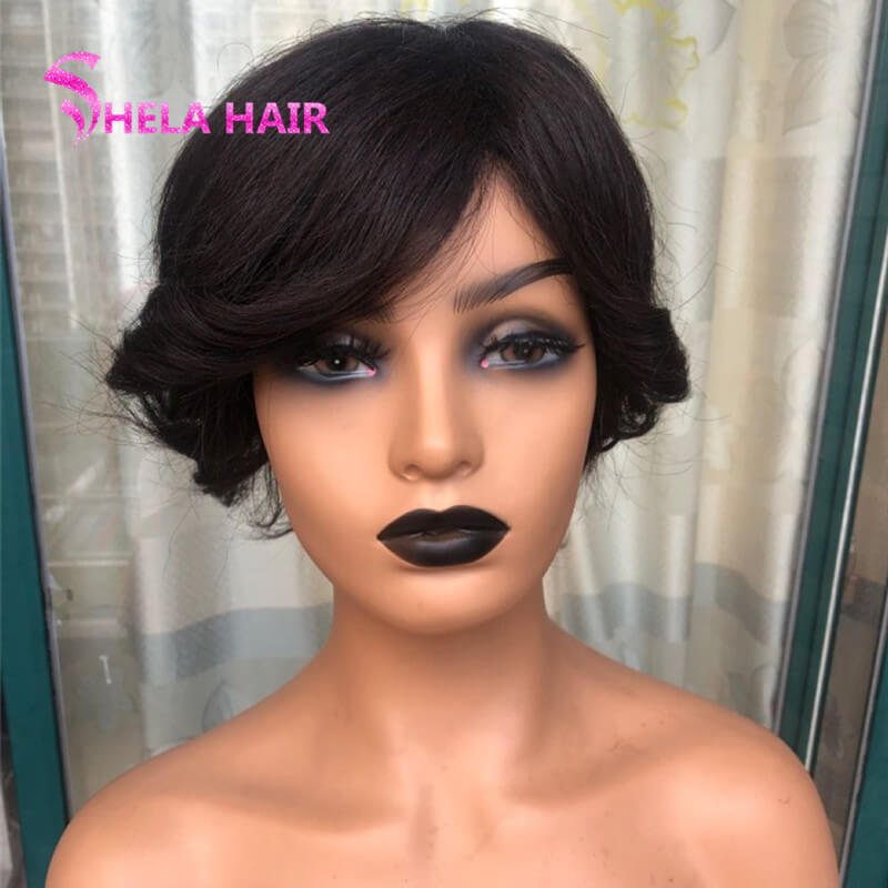 【SPECIAL OFFER】Pixie Cut Full Machine Wig Non Lace 100% human Hair Light Wave