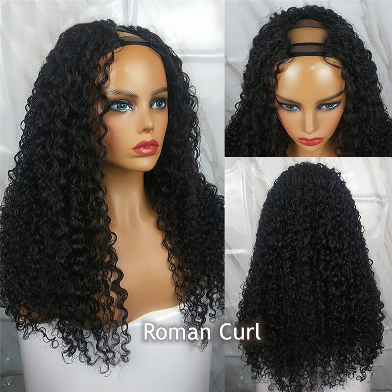 U Part Wig Coily/ Roman Curl/ Bouncy Curl/ Kinky Straight