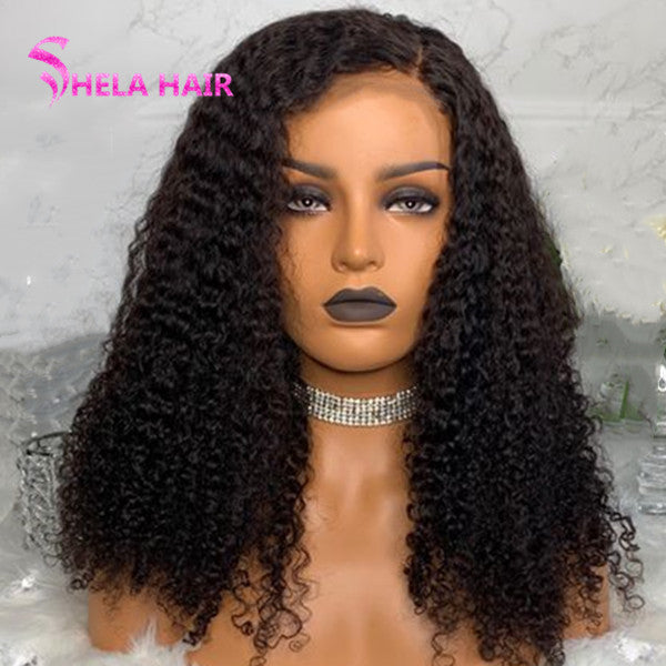 Glueless Full Lace Wig Kinky Curl Classic Curly Hair Pre plucked hairline can do braiding, bun, ponytails