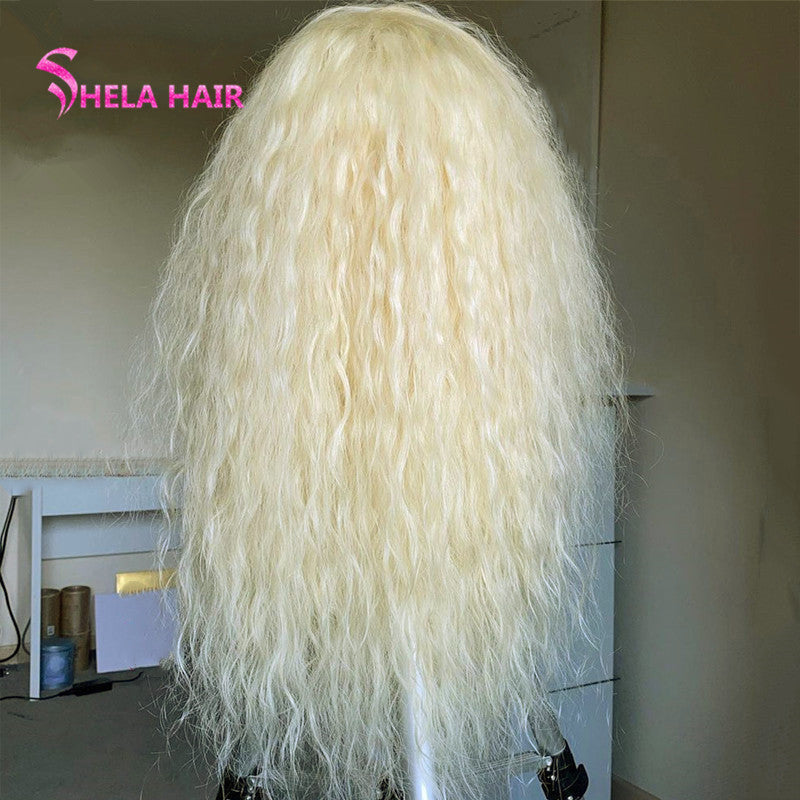 360 Wig Can do bun, ponytail High Density #613 Blonde Water Wave